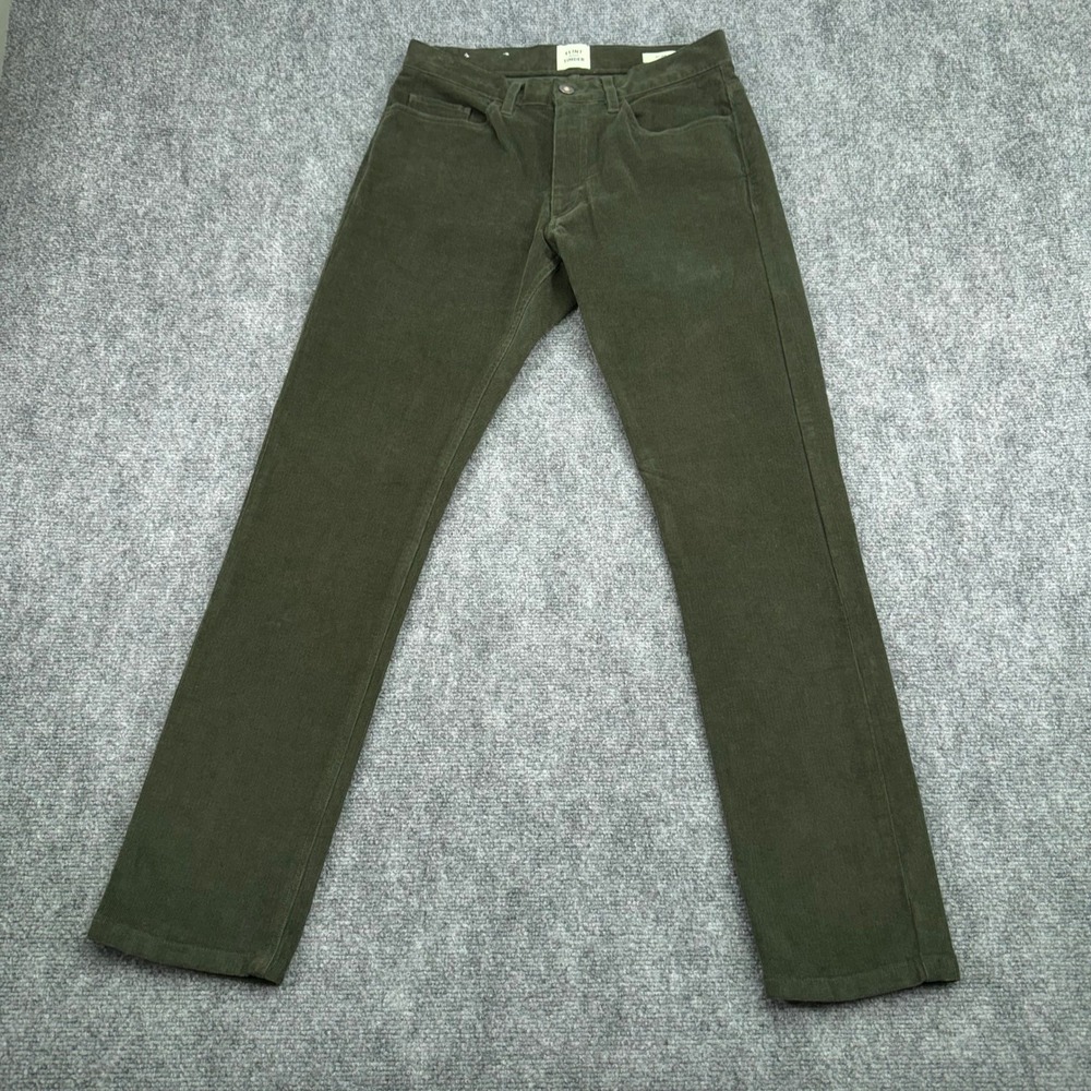 Flint and Tinder Pants Mens 28x30 (Fits 29x29) Green Corduroy Slim Fit Casual